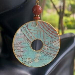 Sky Blue Circle PaperEarrings